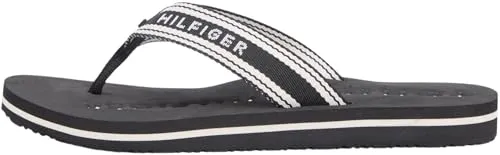 Tommy Hilfiger Damen Th Webbing Summer Sandal Fw0fw09193 Zehentrenner, Schwarz, 38 EU - Stylische Zehentrenner von Tommy Hilfiger für einen lässigen Look im Sommer. Der bequeme Sitz und die hochwertige Verarbeitung machen sie zum idealen Begleiter für warme Tage.