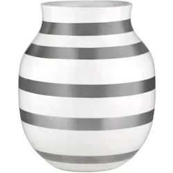 Kähler Omaggio Vase H20 cm silber (15212) - Vasen – Elegante 20 cm hohe Vase aus Irdengut mit schimmernder silberner Oberfläche, ideal für die stilvolle Blumenpräsentation und langlebig im Design.