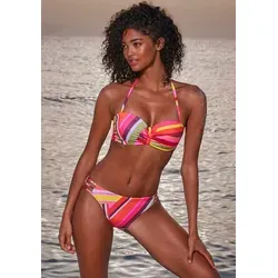 Bruno Banani Bügel-Bandeau-Bikini mit grafischem Druck orange 40