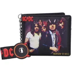 Nemesis Now Unisex B6608b24 Reisezubehör-Bi-Fold-Brieftasche, Jet Black - AC/DC Edition - Kreditkartenhüllen für Herren mit dem ikonischen 'Highway to Hell' Design, aus langlebigem PU-Kunstleder, ideal für stilvolle Rock 'n' Roll Fans.