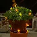 MARELIDA LED Drahtlichterkette mit Mini Blumen 20 bunte Blümchen Batteriebetrieb biegsamer Draht Deko Girlande für Innen (Blume)