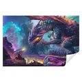 Wallarena Fototapete Kinderzimmer Junge Drachen Fantasy Gaming Kinder Jugendzimmer, Glatt, Fantasy, Tapete inklusive Kleister Vliestapete Motivtapete 208 m x 146 m