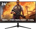 GAMEPOWER Vivid T40 Gaming Curved Monitor, 23,6 Zoll 180Hz FHD (1920x1080) VA Gebogen Display 0,5ms Reaktionszeit, HDR FreeSync und G-Sync 125% sRGB, PC Bildschirim mit Lautsprecher, RGB HDMI DP