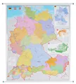 Deutschland-Österreich-Schweiz Postleitzahlen- und Organisationskarte: Wandkarte/Poster NEUE AUFLAGE