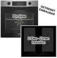 BEKO Backofen-Set Backofen Pyrolyse + Wolkenstein Induktionsfeld Flexzonen Booster Touch, Pyrolyse-Selbstreinigung