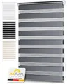 Sol Royal Doppelrollo 85 cm breit DL2 – Doppelrollo Klemmfix ohne Bohren 85x150 cm – Fensterrollo Innen Rollos für Fenster ohne Bohren – Sicht & Sonnenschutz Duo Rollo Fenster Rollos für Innen Grau