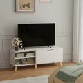 TV-Schrank, Fernsehtisch mit 2 Türen, 140 cm lang