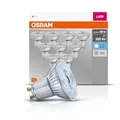 Osram LED Base PAR16 Reflektorlampe, mit GU10-Sockel, nicht dimmbar, Ersetzt 50 Watt, 36° Ausstrahlungswinkel, Kaltweiß - Kelvin, 10er-Pack