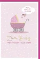 Geburt - Baby - Glückwunschkarte im Format 11,5 x 17 cm - Kinderwagen Prinzessin