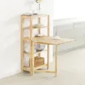 SoBuy FWT70-N klappbarer Esszimmertisch mit Regal Esstisch aus Kautschukholz Klapptisch Küchentisch Schreibtisch Esszimmer BHT ca.: 98x126x60cm
