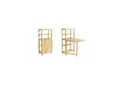 SoBuy Bartisch mit 4 Regalböden Holzfarbe 134x64x13,5cm Funktional