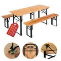 B-WARE Kinder Sitzgarnitur Sitzgruppe Kindermöbel Garten Tisch Bank Holz klein