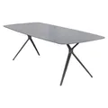 Gartentisch Esstisch Grau Anthrazit Sinterstein Aluminiumgestell 180 x 90 cm