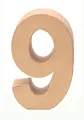 Glorex 6 2029 139 - Papp - Zahl 9, aus brauner Pappe, ca. 17,5 X 5,5 cm groß, zum bemalen und bekleben, für Serviettentechnik und Décopatch, ideal als Dekoration