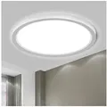LQWELL LED Deckenleuchte Ultradünne runde LED-Deckenleuchte, flach, 18W, natürliches Licht, LED fest integriert, Warmweiß (3000K)/ Neutralweiß (4000K)/ Kaltweiß (6500K), augenschonende Deckenbeleuchtung, für Wohnzimmer Badezimmer Schlafzimmer Küche Balkon Keller Büro weiß RUND