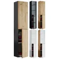VCM Holz Badezimmerschrank Badmöbel Wandregal Badezimmer Badschrank Hochschrank Maße ca. H. 150 x B. 33 x T. 22 cm - Lendas