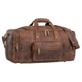 STILORD Journey Reisetasche groß Leder Weekender Bag Handgepäck Tasche Sporttasche Herren Travel Bag Reisetasche Damen Vintage Echtleder Unisex Farbe:aneto - braun