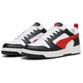PUMA REBOUND V6 LOW Sneaker niedrig geschnitten, mit Schnürverschluss, aus getrommeltem Leder weiß 44,5 EU