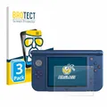 BROTECT (3 Stück Schutzglas für Nintendo New 3DS XL (Unteres Display) Schutzfolie Made in Germany Panzer Folie Glas Displayschutz [ 9H, Anti-Fingerprint]