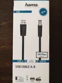 Hama USB-Kabel USB-A/USB-B 2.0 480Mbps 1,5m Schwarz Neu & OVP