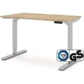ASSMANN Elektrisch höhenverstellbarer Schreibtisch Y-Line Eiche Natura Weißaluminium, 120x70cm, Memoryfunktion, Kollisionsschutz, 2-fach-Motorik - Braun