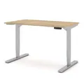 ASSMANN Elektrisch höhenverstellbarer Schreibtisch Y-Line 120x70cm Eiche Natura/Silber – TÜV/GS geprüft & Made in Germany – elektronischer Schreibtisch mit Dual-Motor & Memoryfunktion