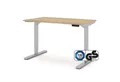 ASSMANN Büromöbel Schreibtisch Y-LINE (120x70cm Silber Eiche Tabak Kollisions-Schutz, Elektrisch höhenverstellbar, Kindersicherung 2-fach-Motorik Doppelhub, einfache Montage, für Büro und Homeoffice), TÜV-zertifiziert, Blauer Engel, 5 Jahre Herstellergarantie