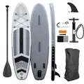 Stand Up Paddle Board, grau, 320 x 81 x 15 cm, aufblasbar, inkl. Paddel, Pumpe, Rucksack, Reparaturset