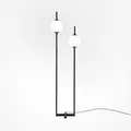 Stehleuchte LED Wohnzimmer 150 cm Schwarz Weiß Metall Glas 3000 K Stehlampe