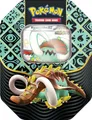 Pokémon-Sammelkartenspiel: Tin-Box Karmesin & Purpur – Paldeas Schicksale – Riesenzahn-ex (1 holografische Promokarte & 4 Boosterpacks)