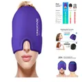 ONLYCARE Migräne Kühlmaske 360 Gel Surround Kühlpads Lila