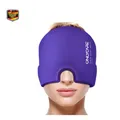 Migräne Kühlmaske 360 Gel Kühlpads Lila