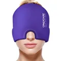 Migräne Maske Kühlmütze Schlafmaske Gel Kühlpads Kopfschmerzen Linderung Lila