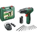 Akku-Bohrschrauber EasyDrill 1200 + Bit- und Bohrer-Set grün/schwarz, 2x Li-Ionen Akku 1,5Ah, Koffer