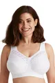 Miss Mary of Sweden - Broderie Anglaise, BH ohne Bügel für Damen, Baumwoll-BH, Bequeme Vollschalen-BHS mit Stützfunktion 110I Weiss