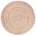 Runder Teppich Juteteppich 100cm rund Wohnzimmer Kinderzimmer Boho Modern beige