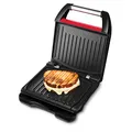 George Foreman Kontaktgrill & Panini- / Sandwichgrill [Größe 28x17cm - für 5 Portionen] Family Steel Rot (für Fleisch, Fisch und Gemüse, Panini und Sandwichmaker, Reduziert bis zu 42 % Fett) 25040-56