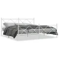 vidaXL Bettgestell mit Kopf- und Fußteil Metall Weiß 193x203 cm