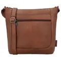 Beagles Leder-Umhängetasche "Benidorm" in Hellbraun - (B)32 x (H)28 x (T)11 cm