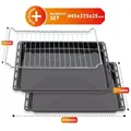 2 x Backblech 1xBackrost Set 445x375x25 mm Fettpfanne Emailliert Whirlpool Ignis