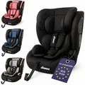 Kidimax® Kindersitz EasyFit – Sicherer & Bequemer Autositz für Kinder (9-36 kg) – Mitwachsend, Verstellbar & Komfortabel – Leicht zu montie... - Schwarz