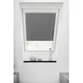 LICHTBLICK ORIGINAL Dachfensterplissee Haftfix, Lichtschutz, ohne Bohren, verspannt, Haftfix, Crush-Optik, mit Saugnapf grau 59 cm x 100 cm
