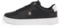 Tommy Hilfiger Damen Court Sneaker Essential Chic aus Leder, Schwarz (Black), 38