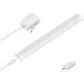 ledscom.de LED Unterbau-Leuchte SIRIS weiß matt mit Netzteil und Bewegungsmelder, flach, 30cm, 370lm, weiß