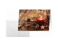 Sigel Klappkarte Weihnachtskarte A6 210g 10+10 Stück Red Christmas Candle Goldprägung.