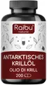 Krillöl Kapseln 1.200 mg, Reich an Omega-3, -6, -9, Astaxanthin und Phospholipiden - RAIBU
