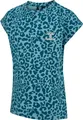 hummel hmlFLOWY AOP T-SHIRT S/S - BLUE CORAL - 110
