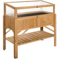 Hochbeet Holz + Frühbeetkasten Frühbeetaufsatz Gemüse Kräuter Balkon 119x57x90cm