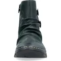 Rieker Damen Stiefelette Zierknöpfe Reißverschluss Raffung 55052, Größe:39 EU, Farbe:Grün - Grün - 39