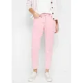 bonprix Webhose aus Baumwolle und Elasthan, schmale Silhouette, slim fit, Used-Look rosa 40